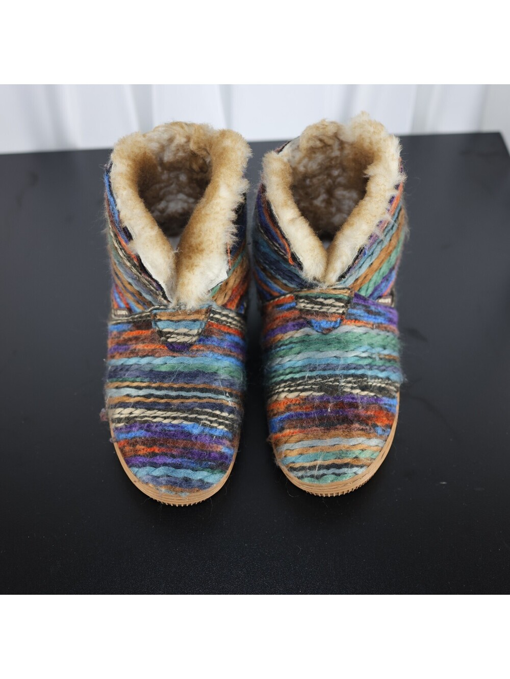 MUK LUKS Women's Size 8 Multicolor Woven Faux Fur Winter Boots